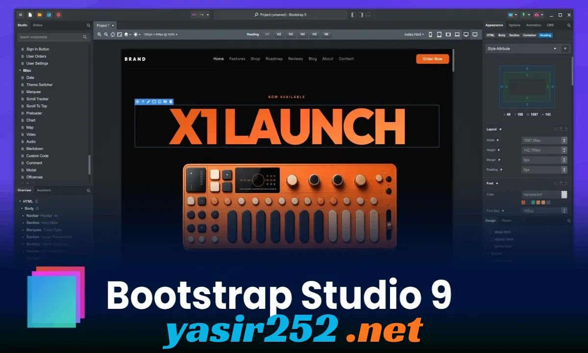 Bootstrap Studio aplikasi desain website