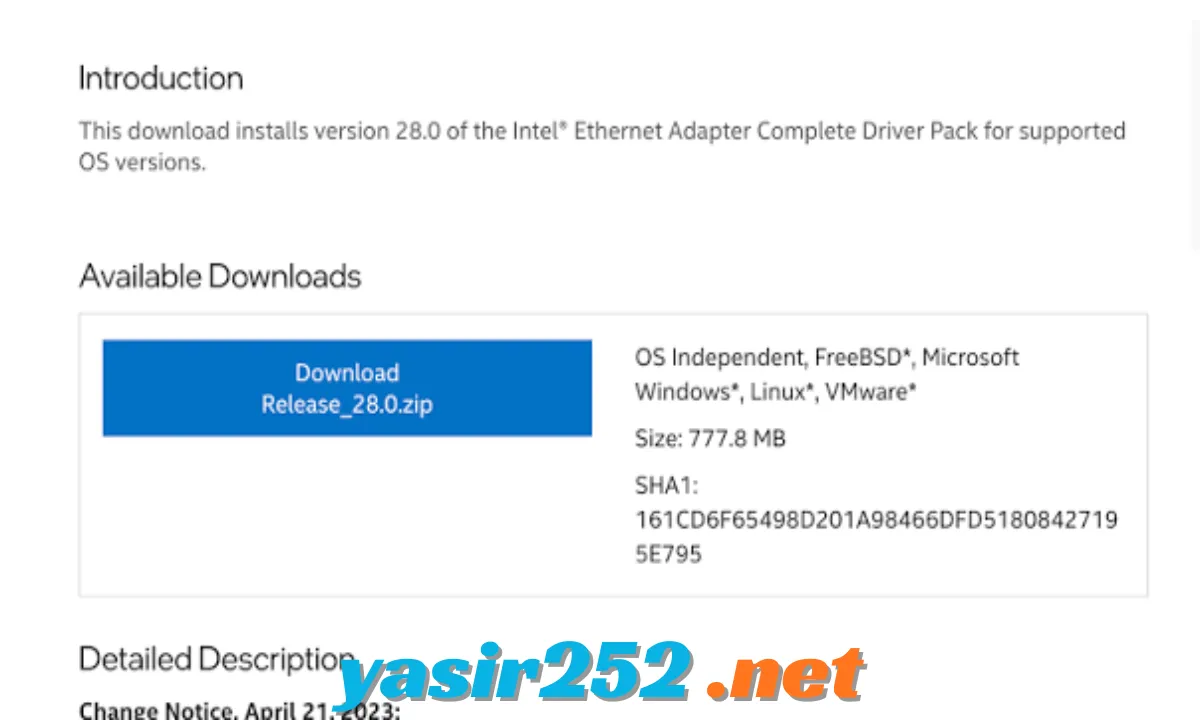 Intel Ethernet Adapter Complete Driver Pack untuk Windows