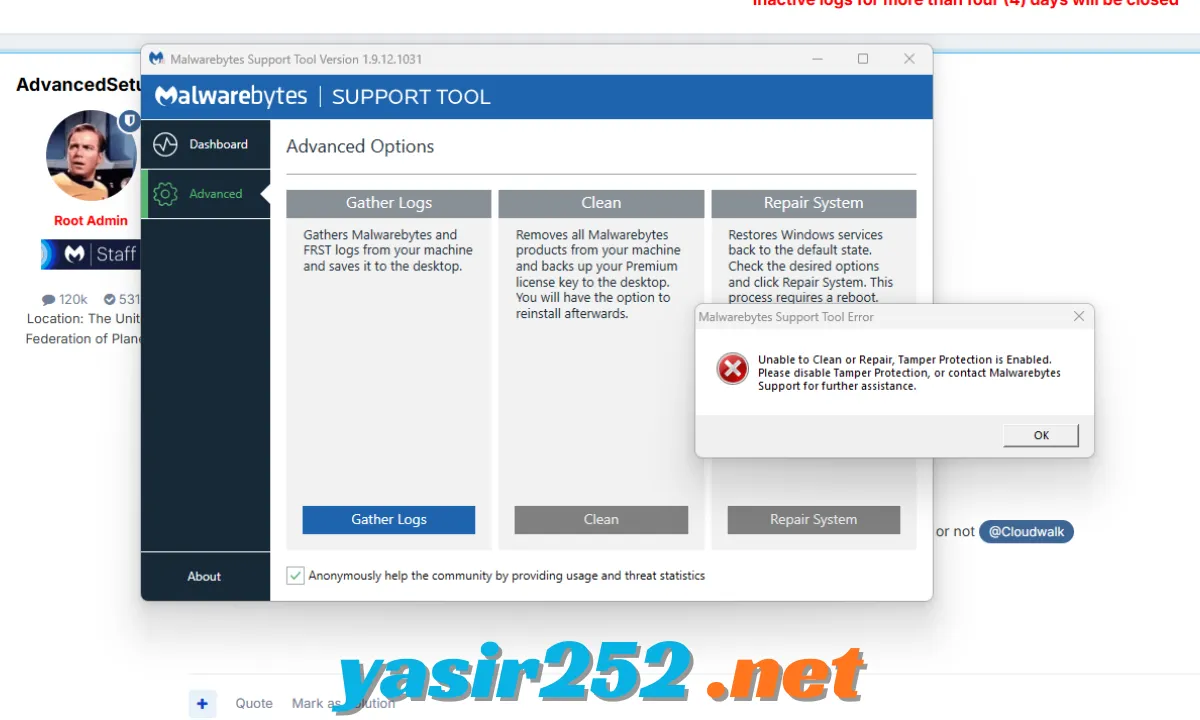 Malwarebytes Support Tool untuk Windows