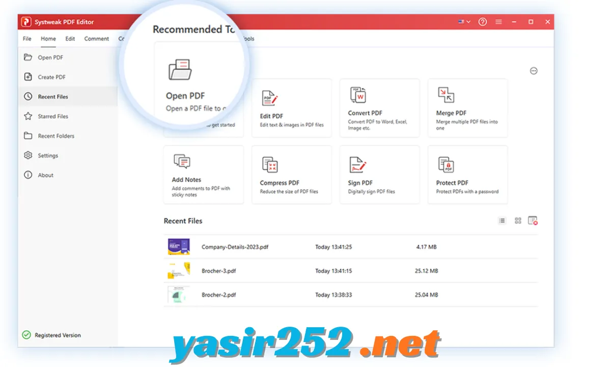 Systweak PDF Editor antarmuka utama