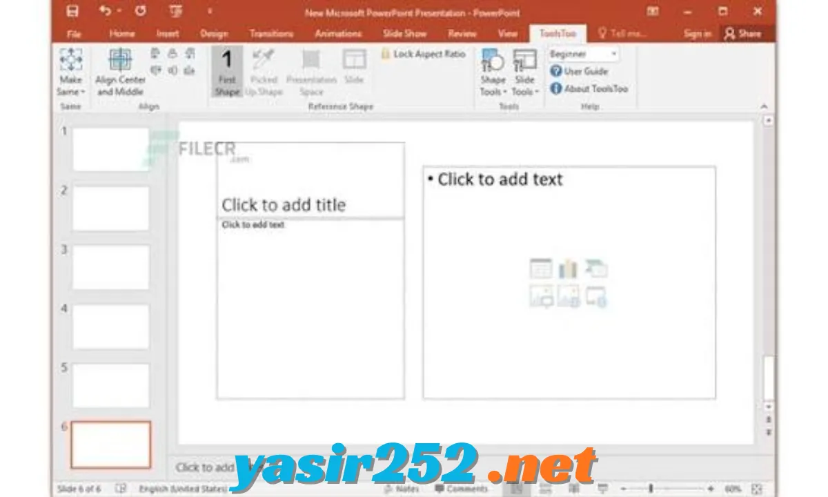 Tampilan ribbon ToolsToo Pro di Microsoft PowerPoint