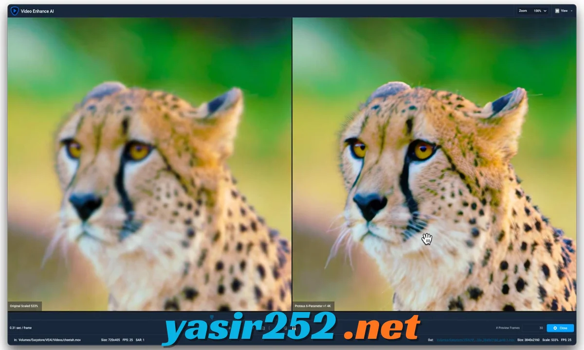 Topaz Video AI video enhancement