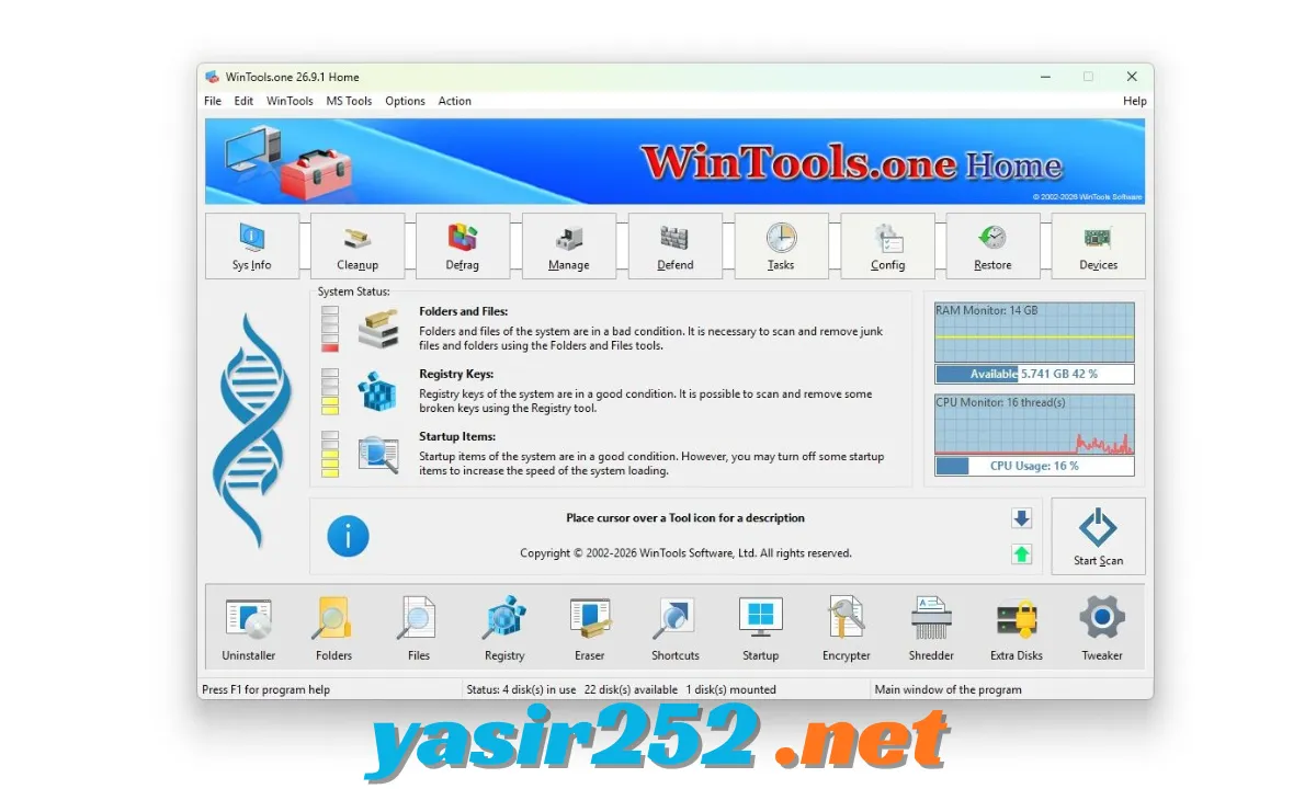 WinTools.one tampilan utama aplikasi