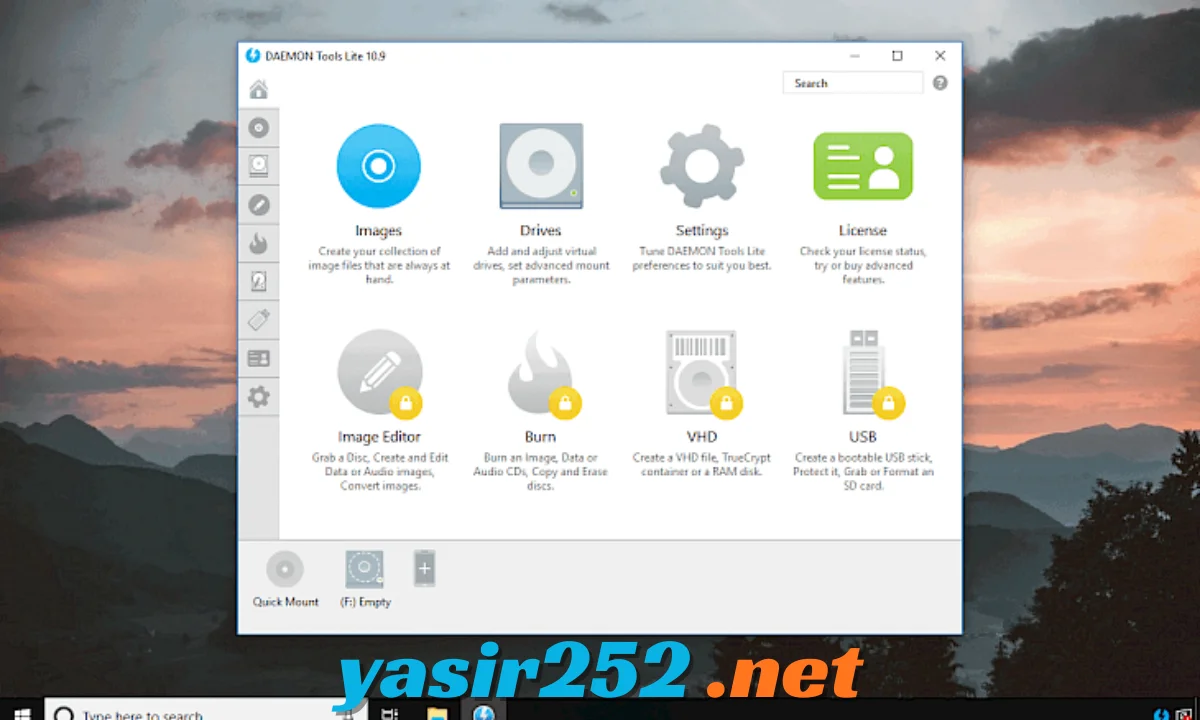 tampilan DAEMON Tools Lite di Windows