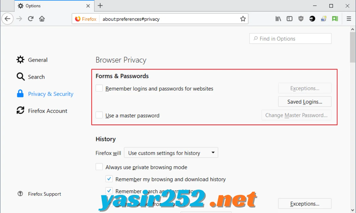 Mozilla Firefox customizable toolbar