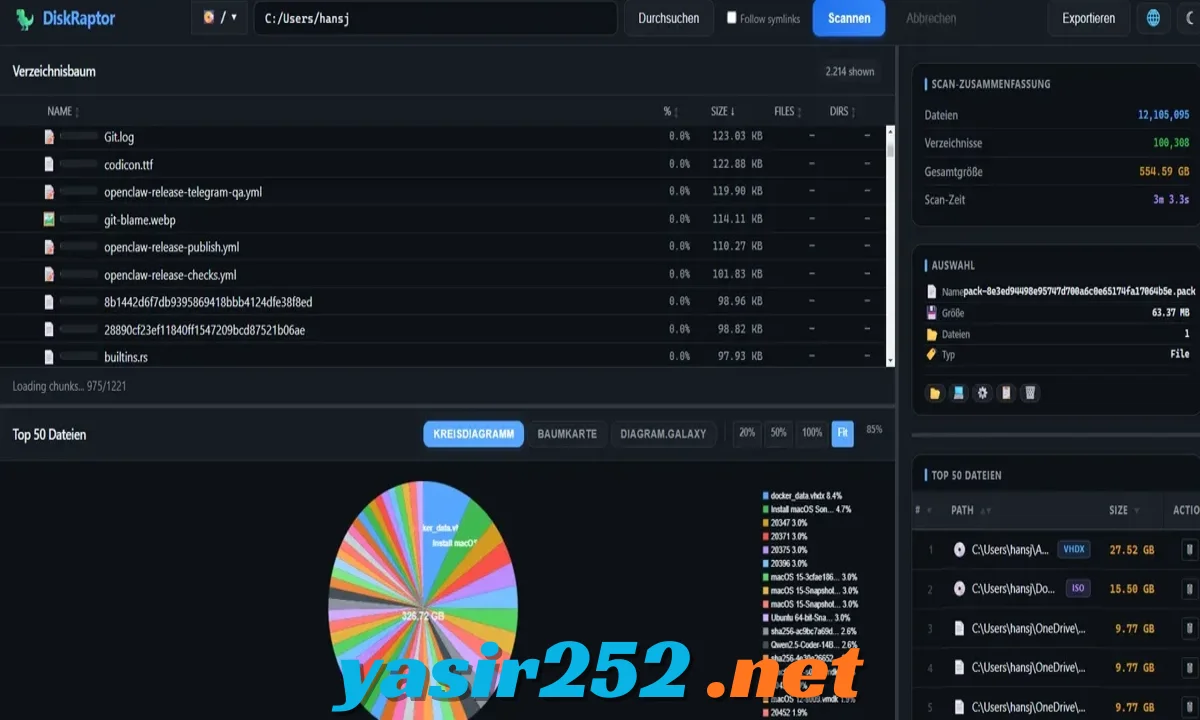 DiskRaptor disk space analyzer