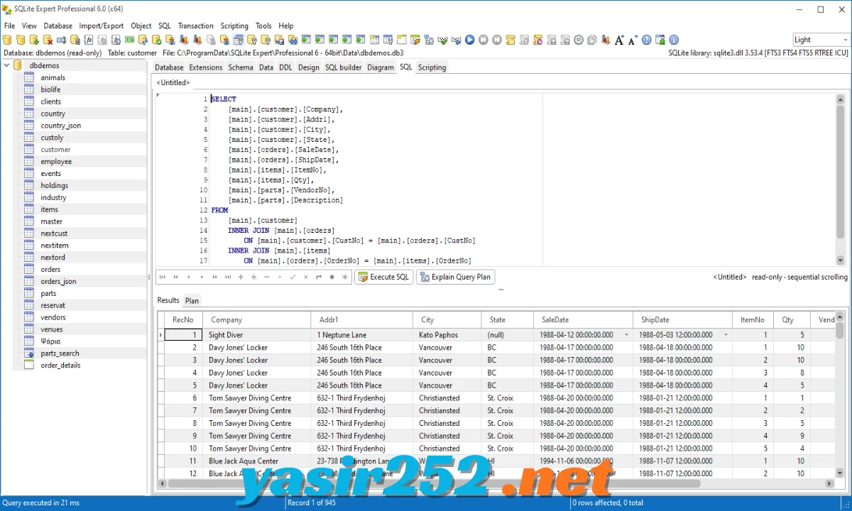 SQLite Expert Professional Visual Query Builder