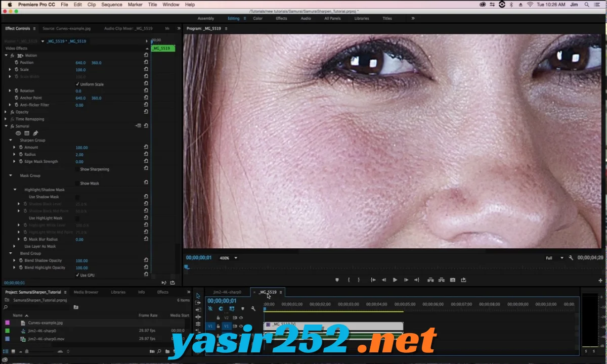 Samurai Sharpen plugin Premiere Pro