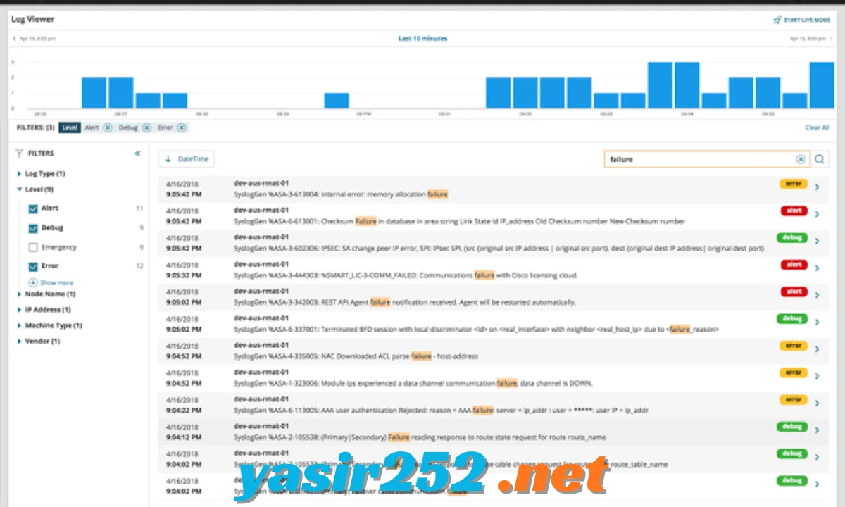 Vovsoft Log Analyzer dengan fitur pencarian file log