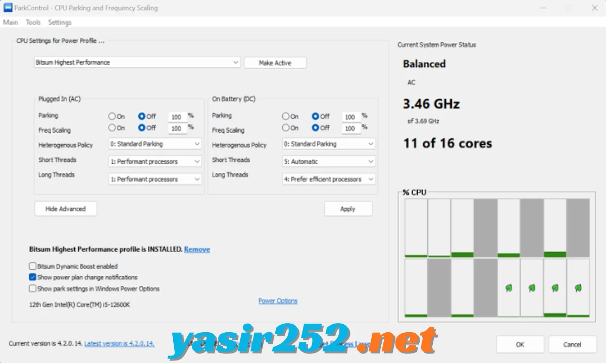 Bitsum ParkControl Pro untuk Windows