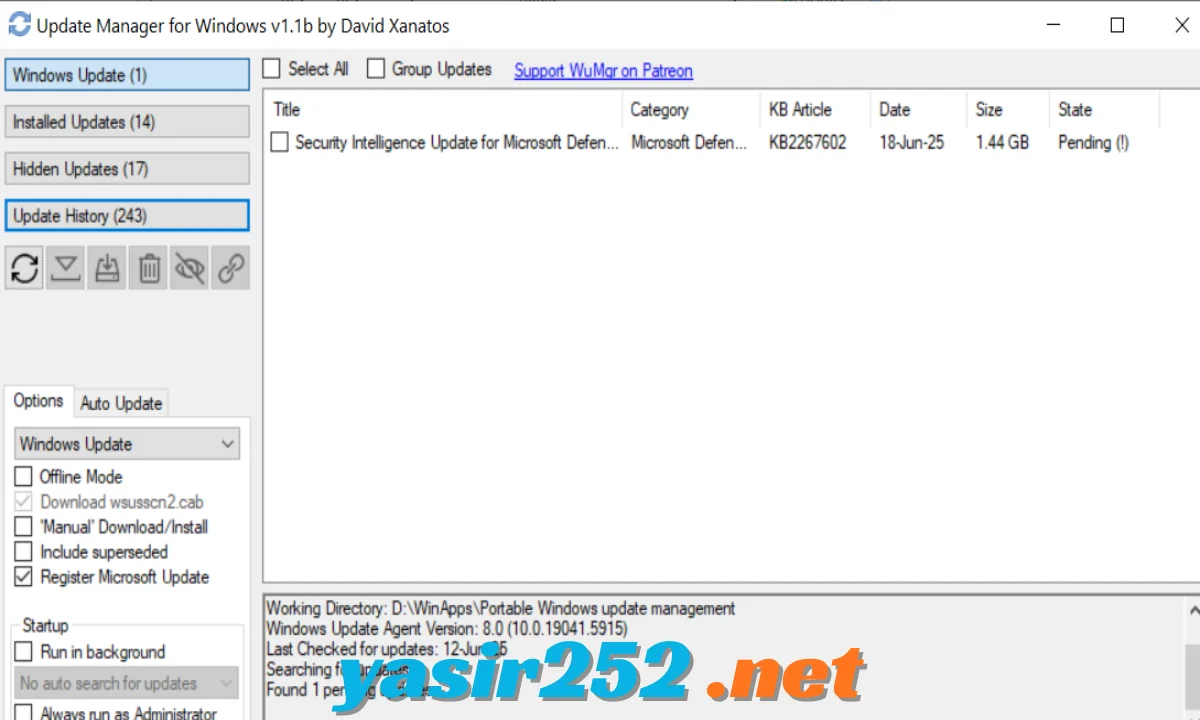 Halaman download WAU Manager untuk Windows