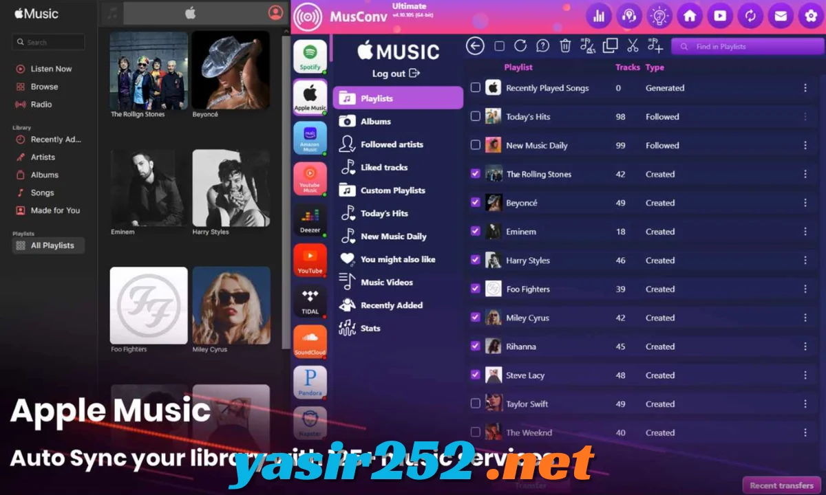 MusConv transfer playlist musik