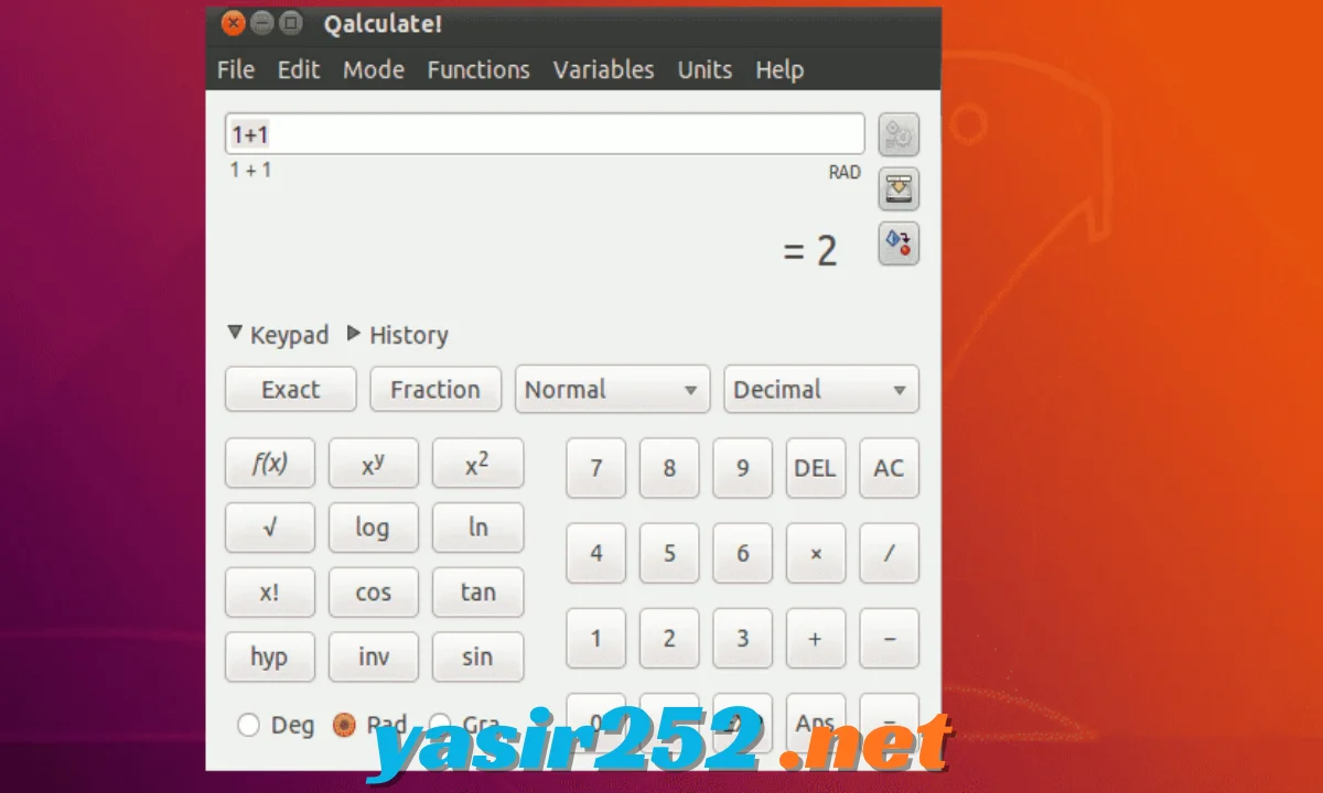 Qalculate calculator Windows