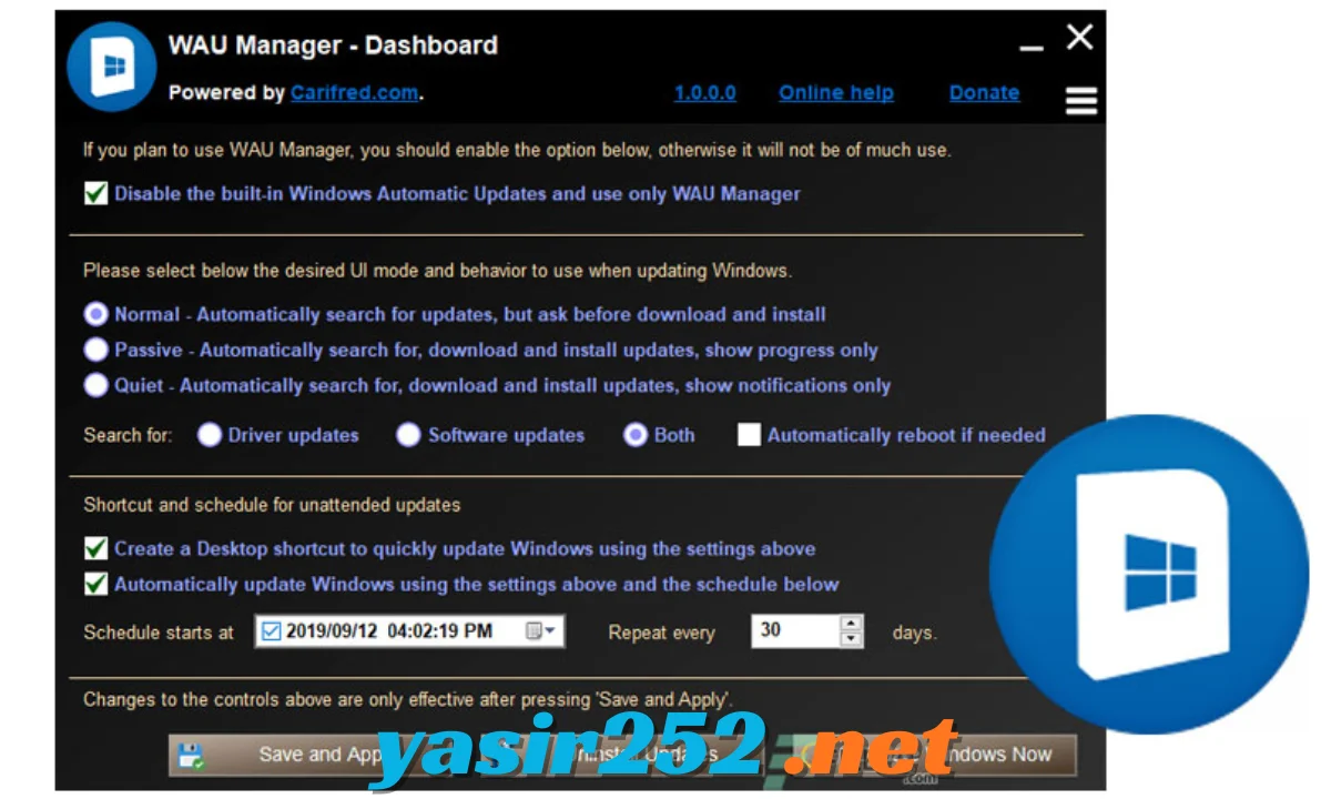 WAU Manager untuk mengelola pembaruan Windows